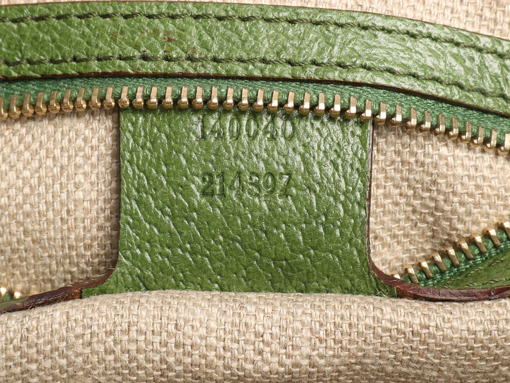 Gucci Green Embroidered Suede Jackie Shoulder Bag