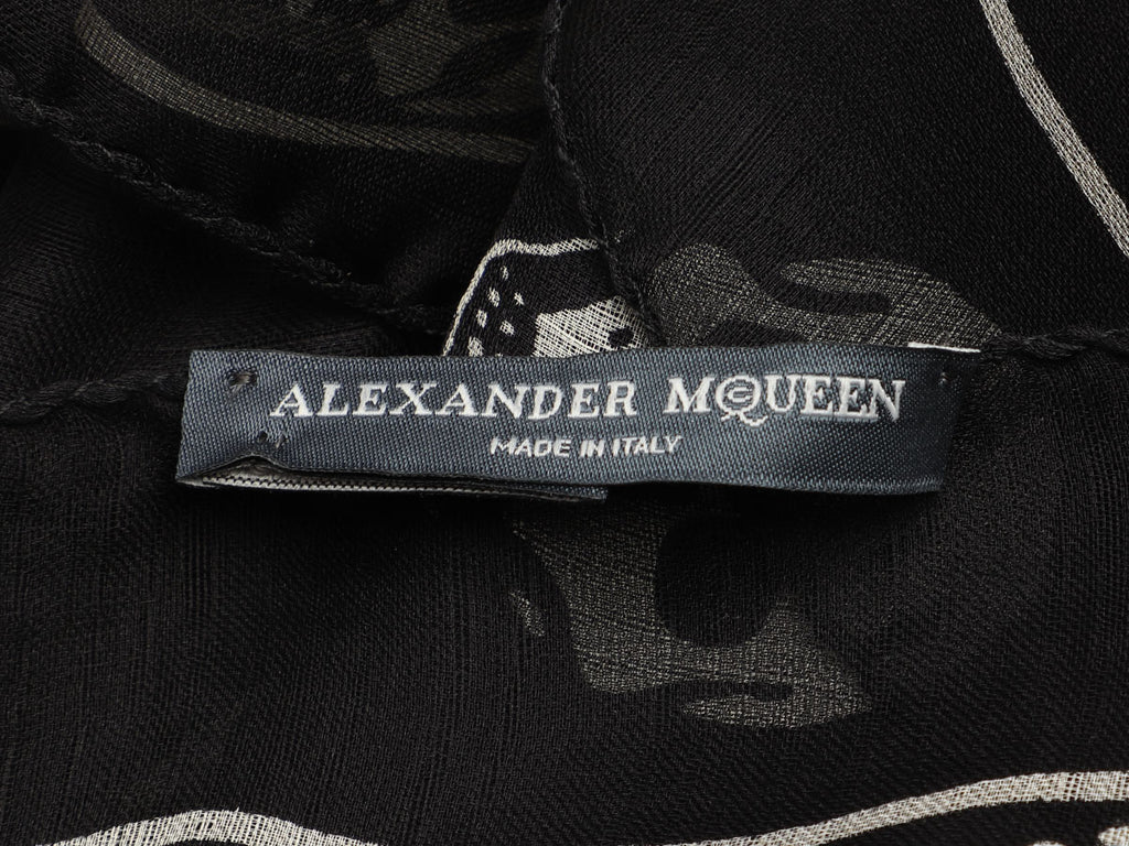 Alexander McQueen Black Skull Scarf