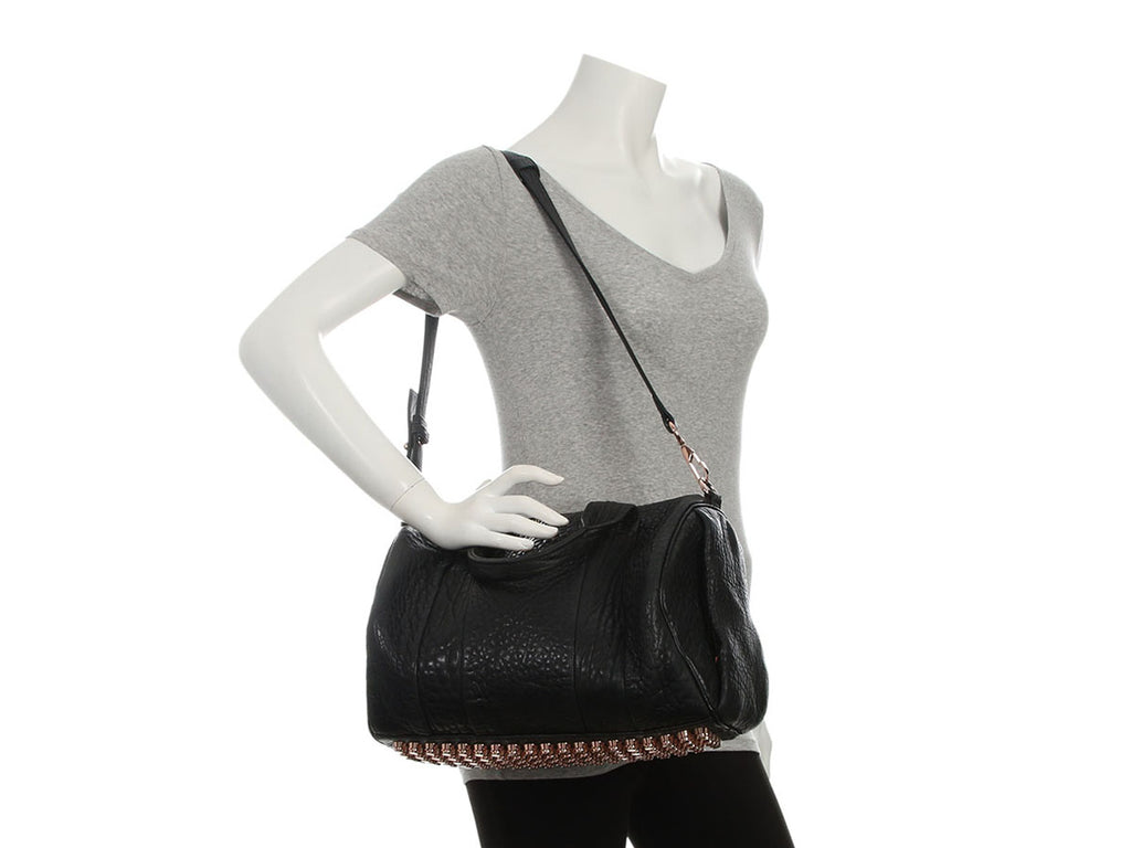 Alexander Wang Mini Black Pebbled Lambskin Rockie