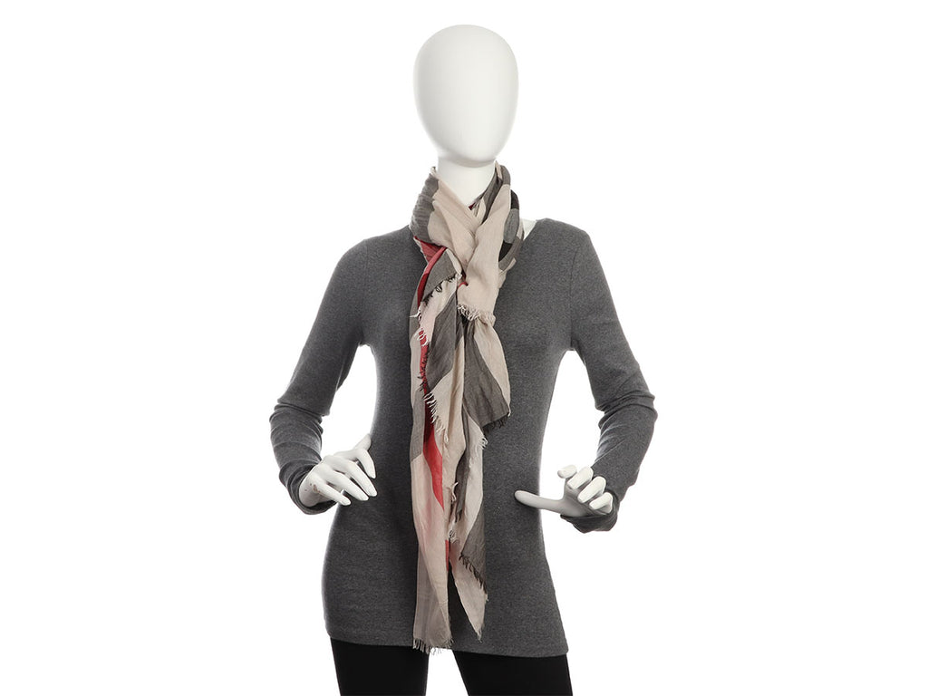 Burberry Stone Sheer Mega Check Scarf