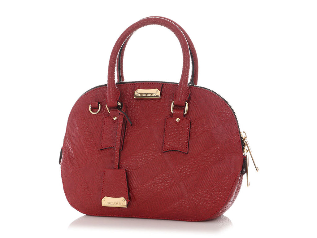 Burberry Red Grained Leather Orchid PM