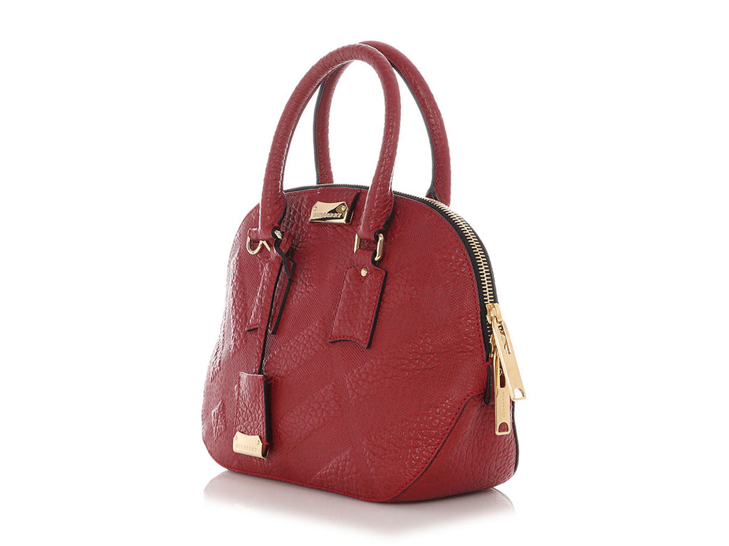 Burberry Red Grained Leather Orchid PM