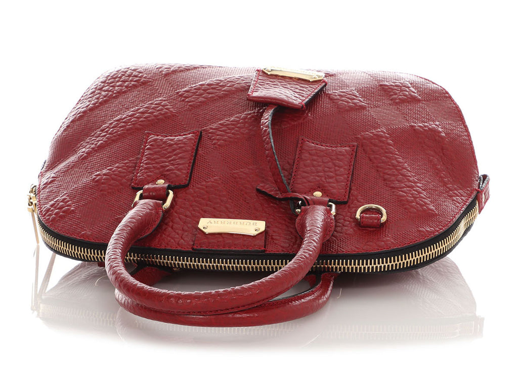 Burberry Red Grained Leather Orchid PM