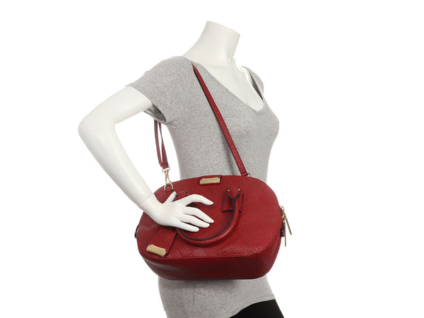 Burberry Red Grained Leather Orchid PM