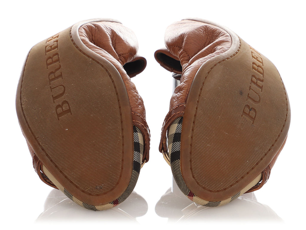 Burberry Tan Leather Ballet Flats