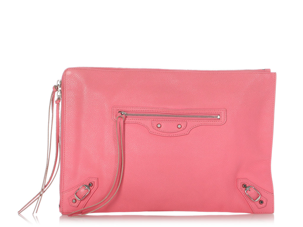 Balenciaga Large Pink Classic Zip Pouch