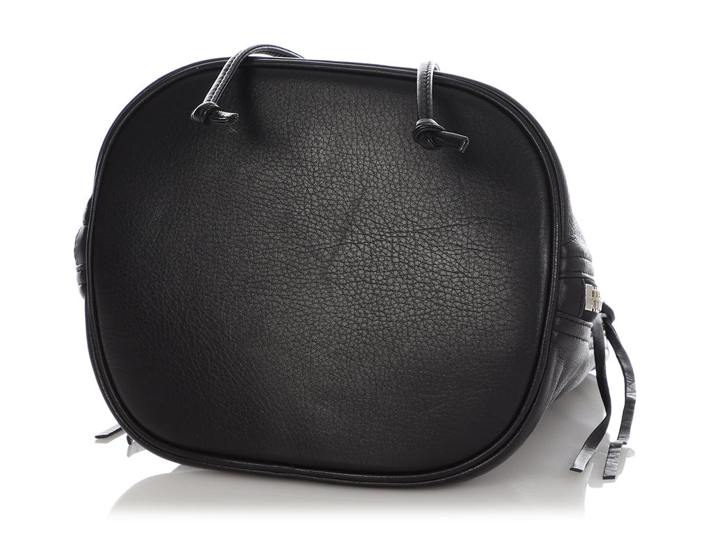 Balenciaga Black Papier Plate Side Zip Bucket Bag