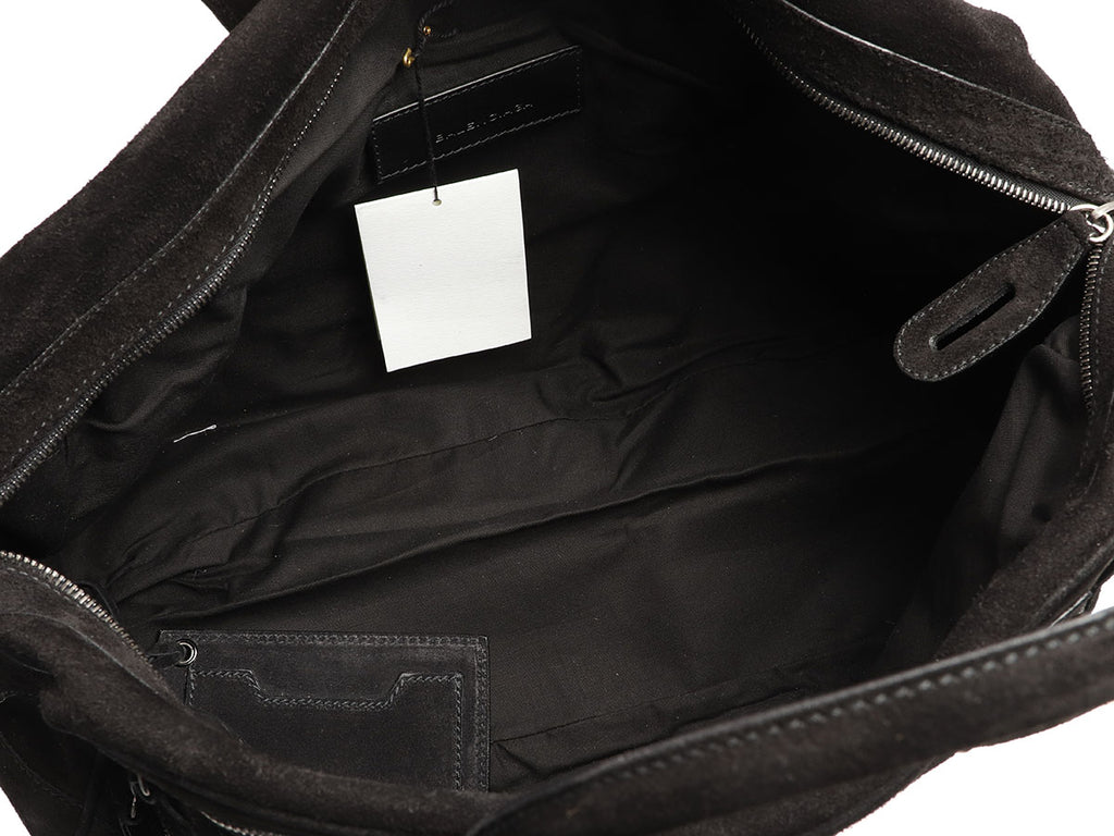 Balenciaga Black Suede Multi Pocket Classic Duffle