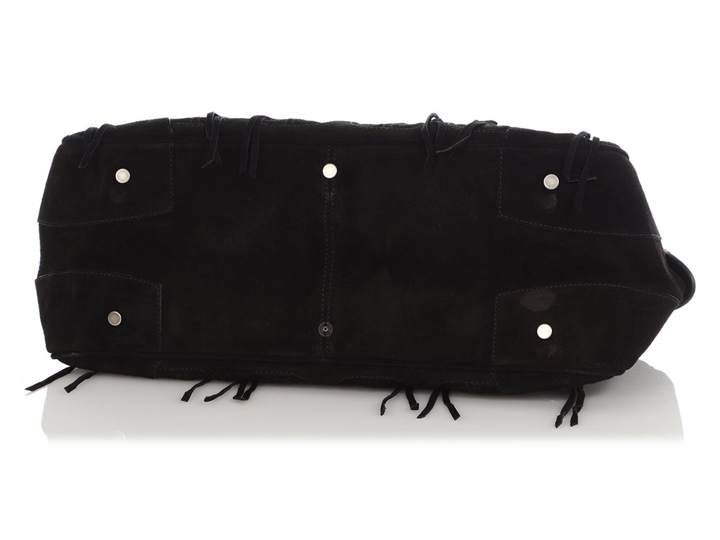 Balenciaga Black Suede Multi Pocket Classic Duffle