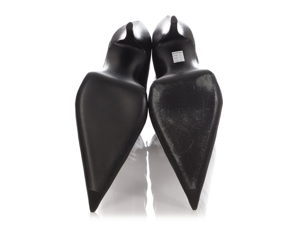 Balenciaga Black Leather Tall Boots