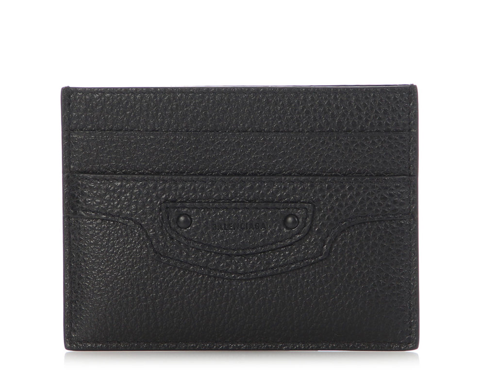 Balenciaga Black Grained Calfskin Neo Classic Card Case