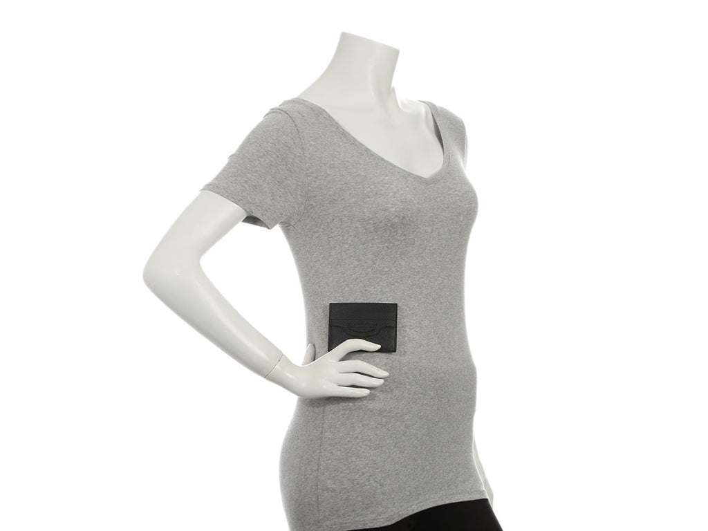 Balenciaga Black Grained Calfskin Neo Classic Card Case