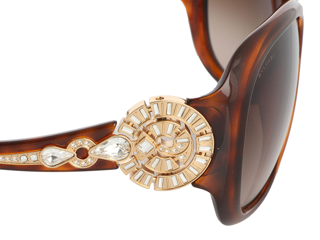 Bulgari Tortoise and Crystal Sunglasses