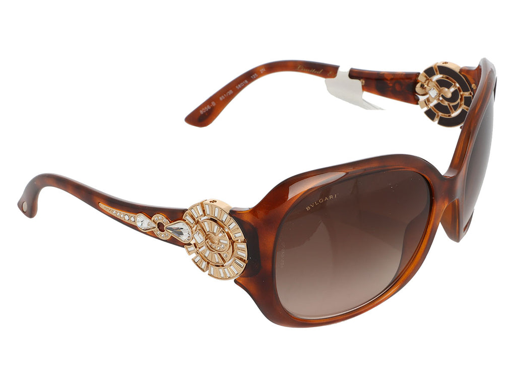 Bulgari Tortoise and Crystal Sunglasses