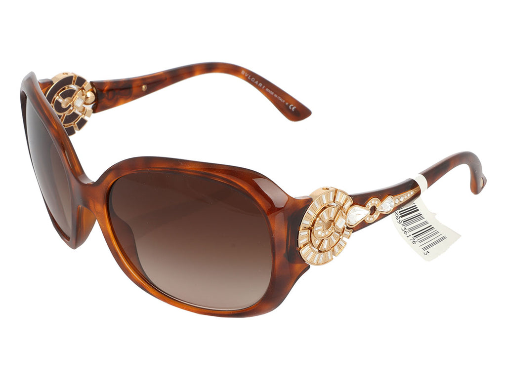 Bulgari Tortoise and Crystal Sunglasses