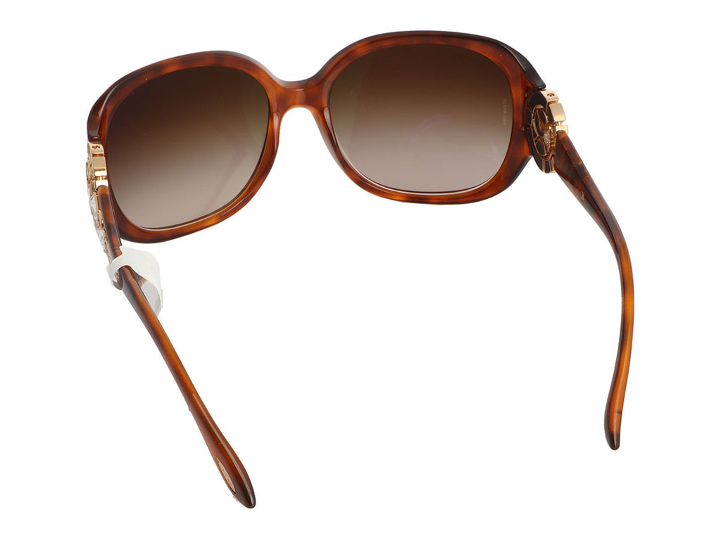 Bulgari Tortoise and Crystal Sunglasses