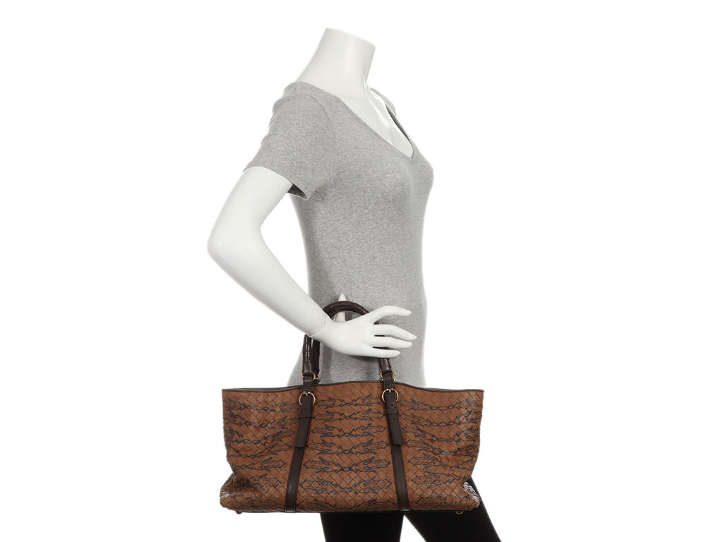 Bottega Veneta Brown Woven Leather Tote