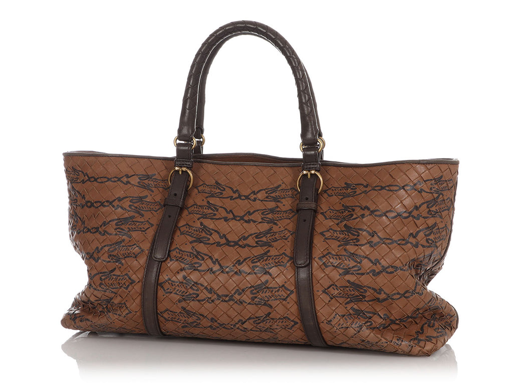 Bottega Veneta Brown Woven Leather Tote