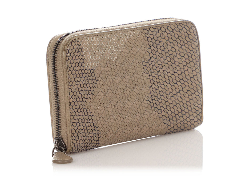 Bottega Veneta Beige Camo Embroidered Wallet