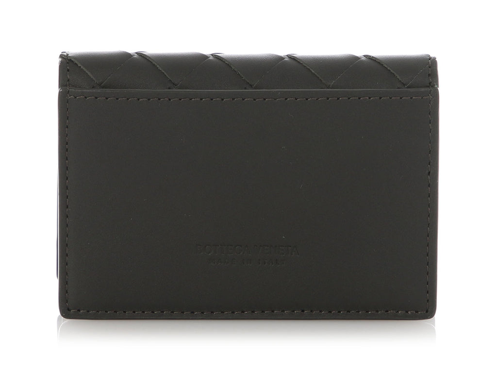 Bottega Veneta Black Intrecciato Business Card Case
