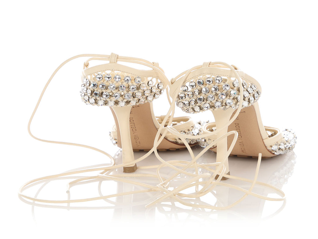 Bottega Veneta Sparkle Stretch Lace-Up Sandals