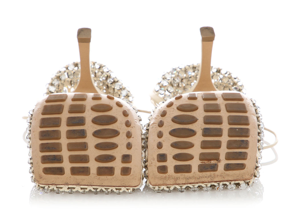 Bottega Veneta Sparkle Stretch Lace-Up Sandals