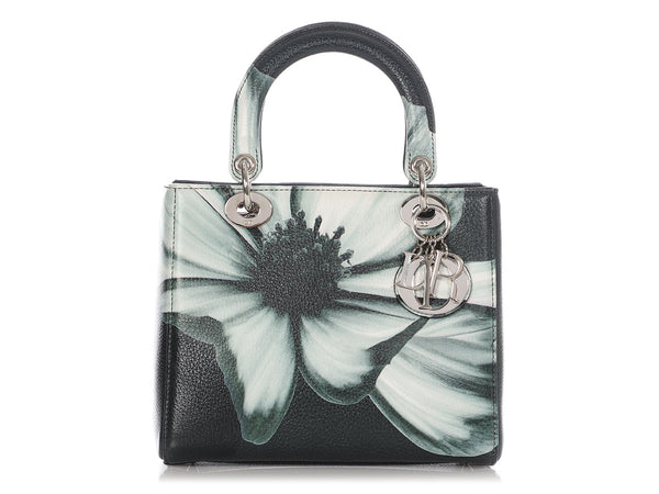 Dior Medium Dark Green Deerskin Floral Lady Dior