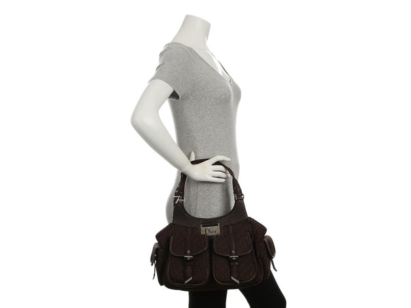 Dior Vintage Brown Diorissimo Multi-Pocket Shoulder Bag
