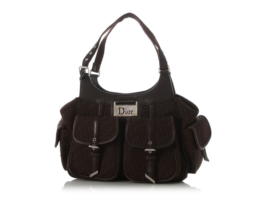 Dior Vintage Brown Diorissimo Multi-Pocket Shoulder Bag