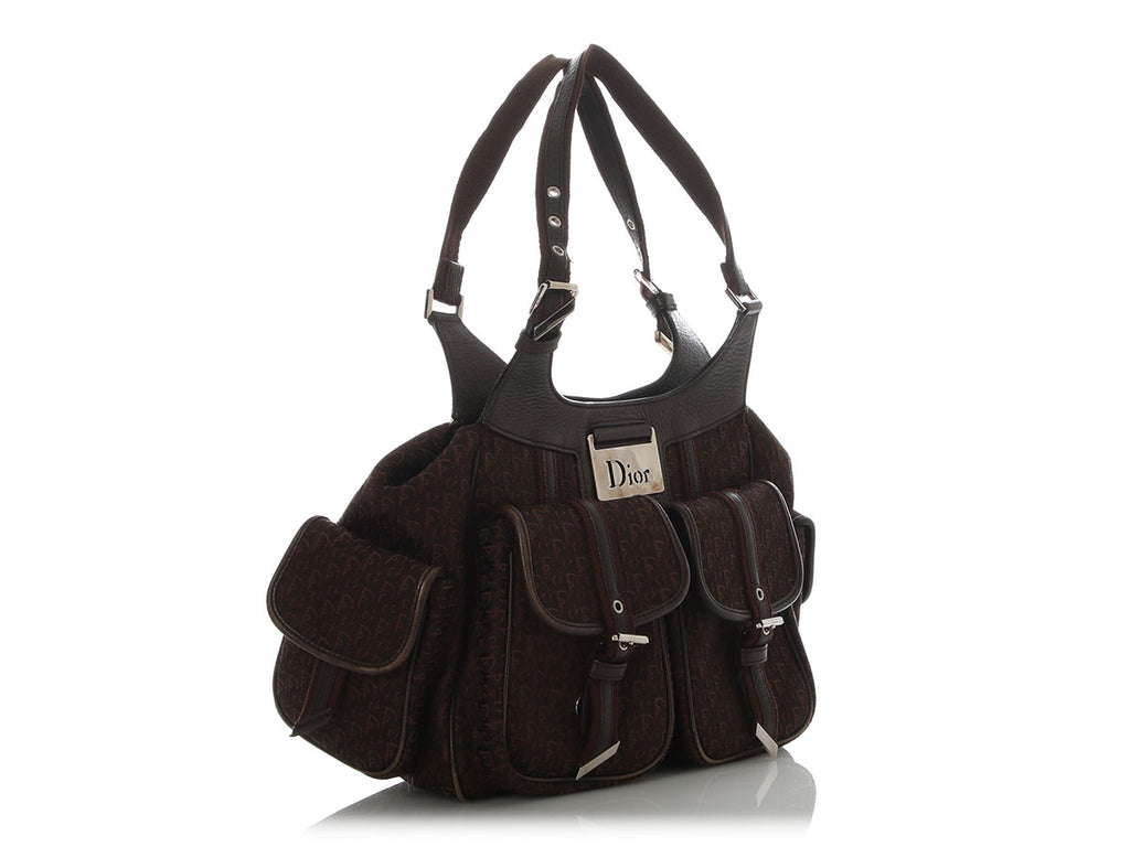 Dior Vintage Brown Diorissimo Multi-Pocket Shoulder Bag