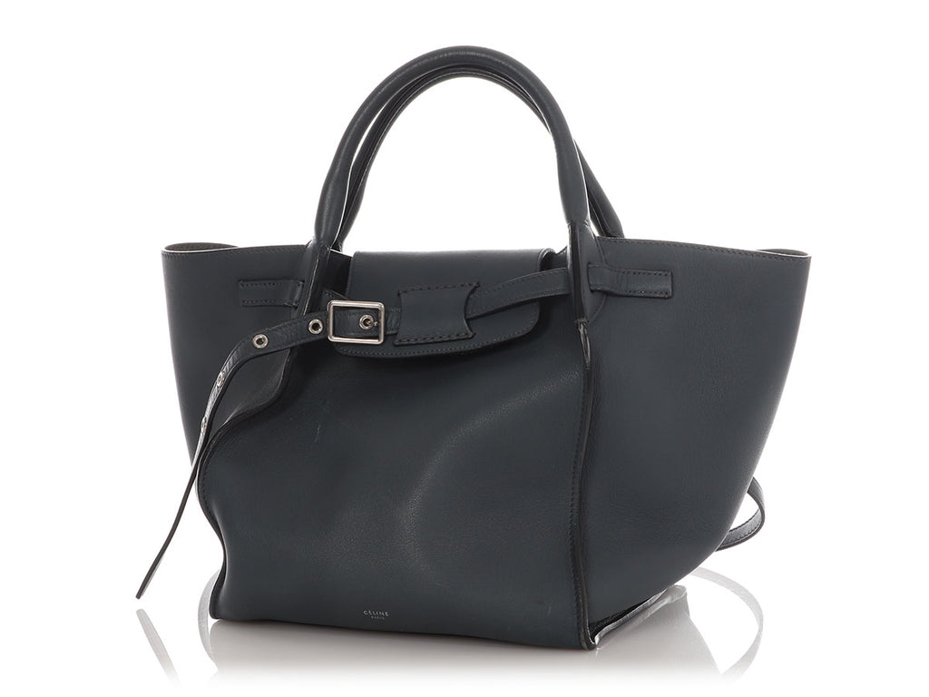 Céline Gray Blue Small Big Bag with Long Strap