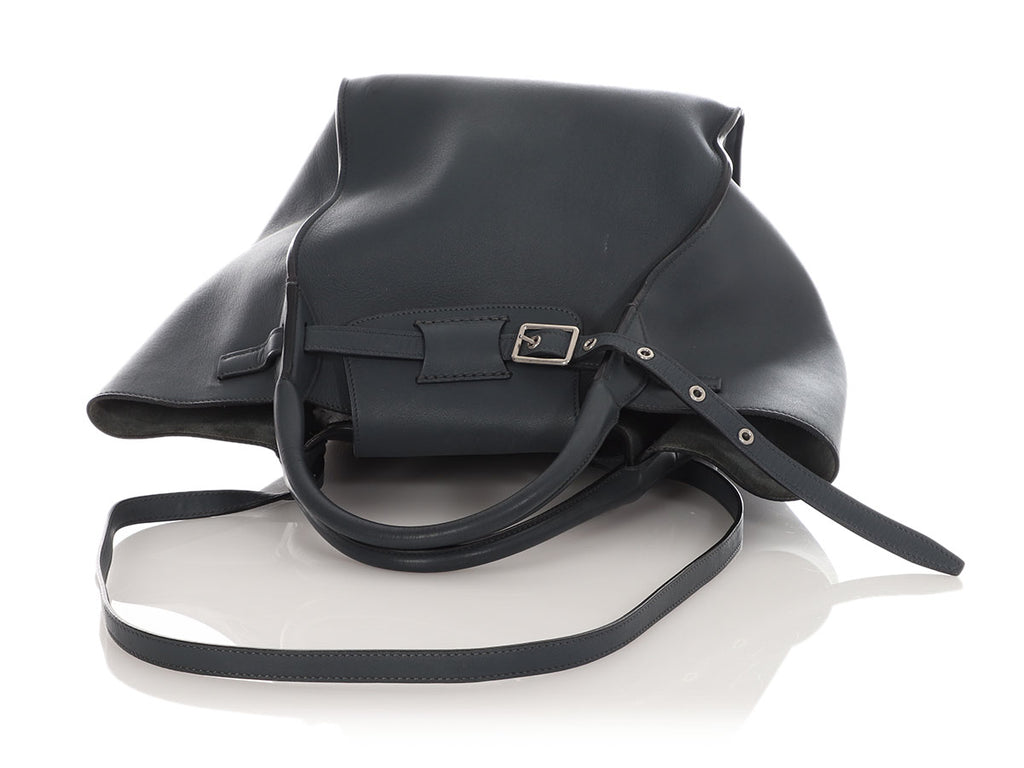 Céline Gray Blue Small Big Bag with Long Strap