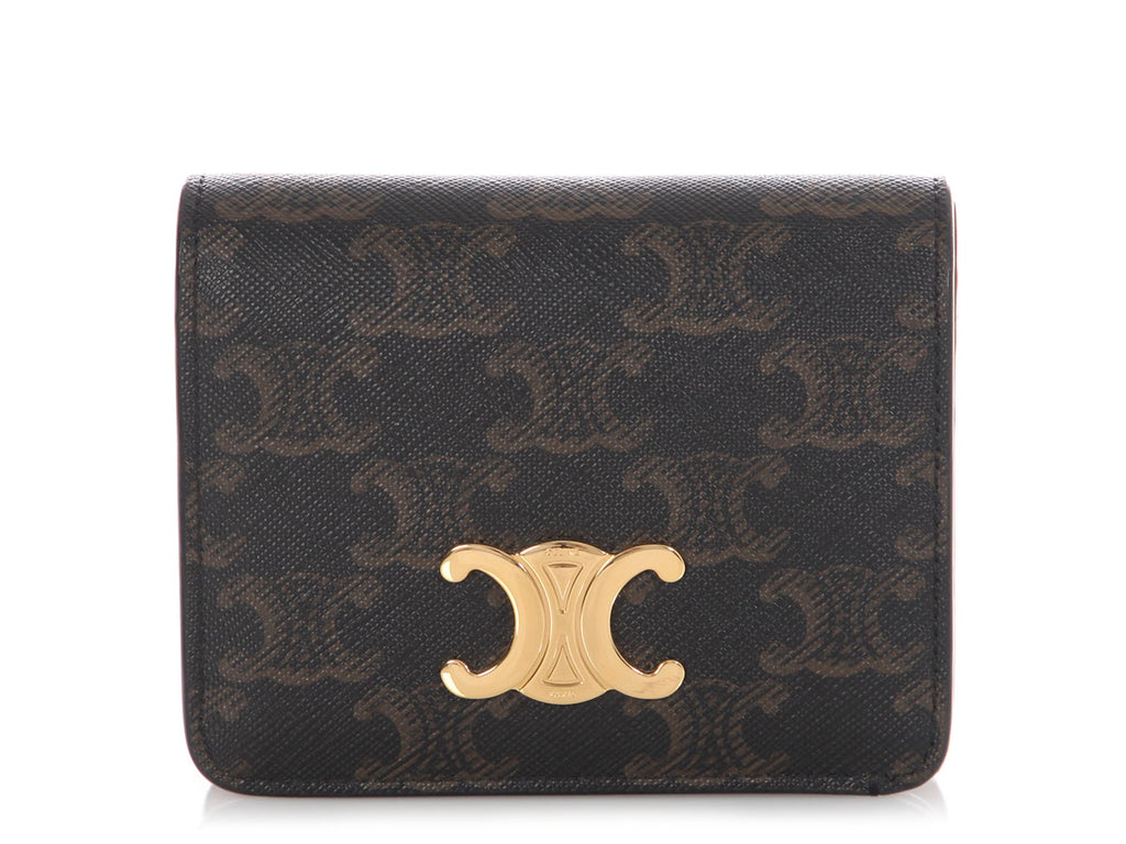 Celine Brown Triomphe Compact Wallet