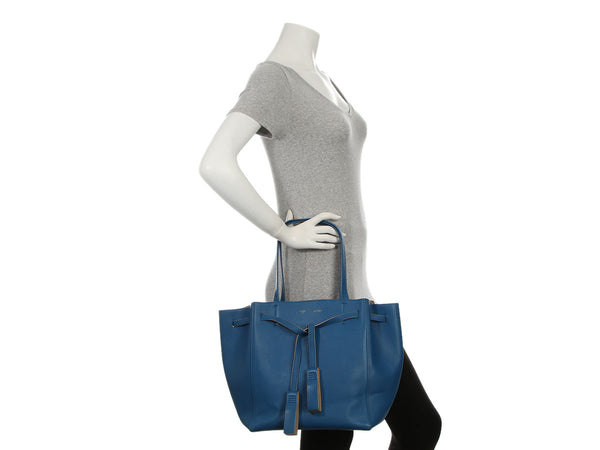 Celine Small Blue Tassel Cabas Phantom Tote