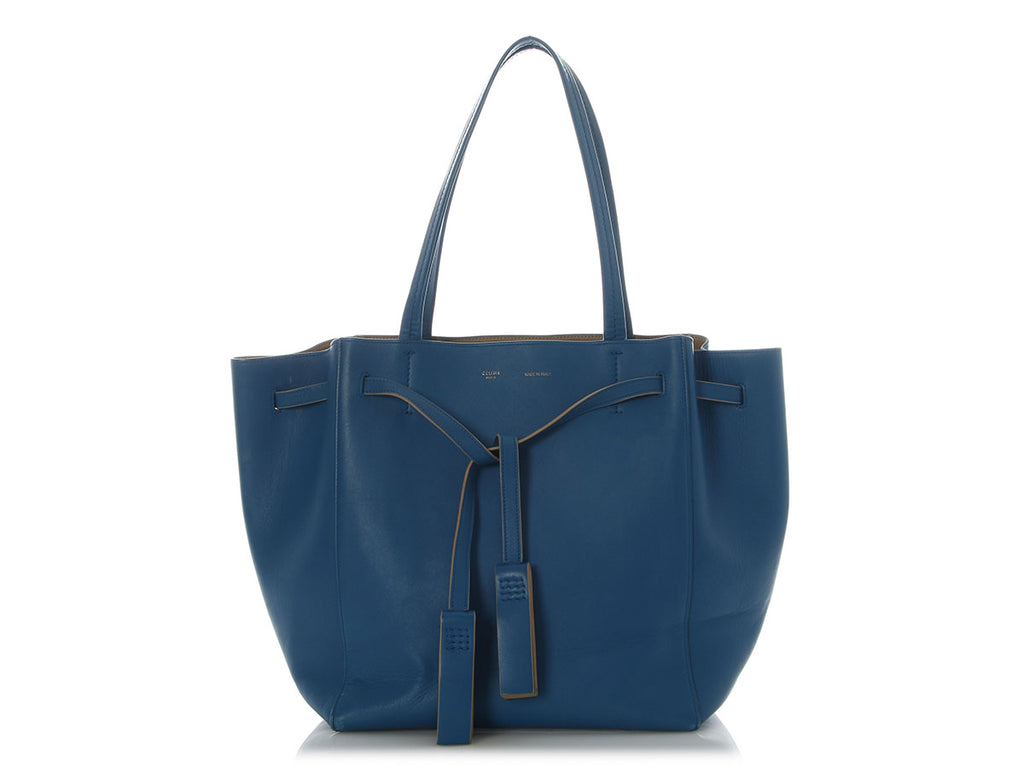 Celine Small Blue Tassel Cabas Phantom Tote