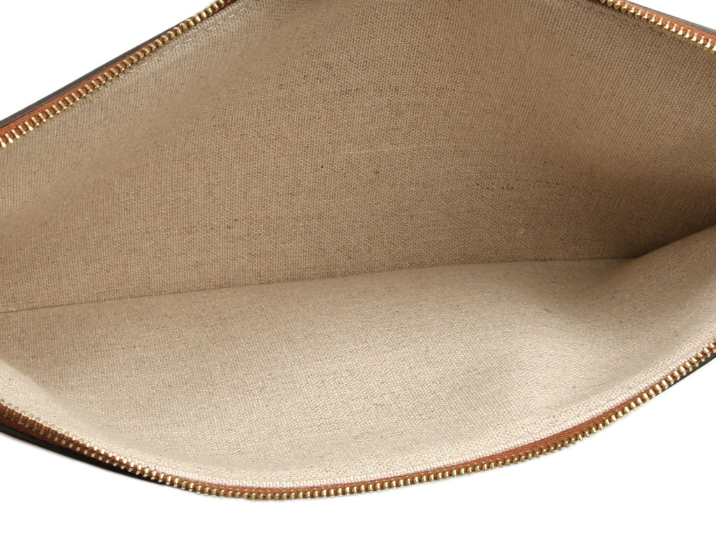 Celine Small Striped Canvas Pouch with Strap