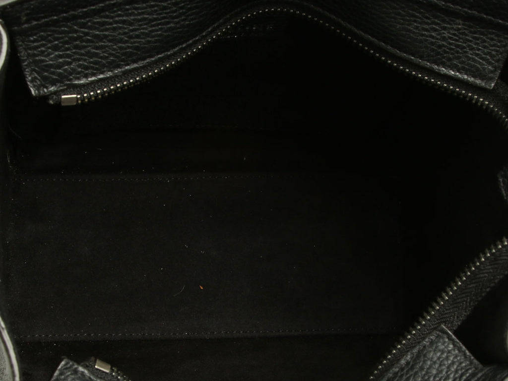 Celine Black Drummed Calfskin Nano Luggage