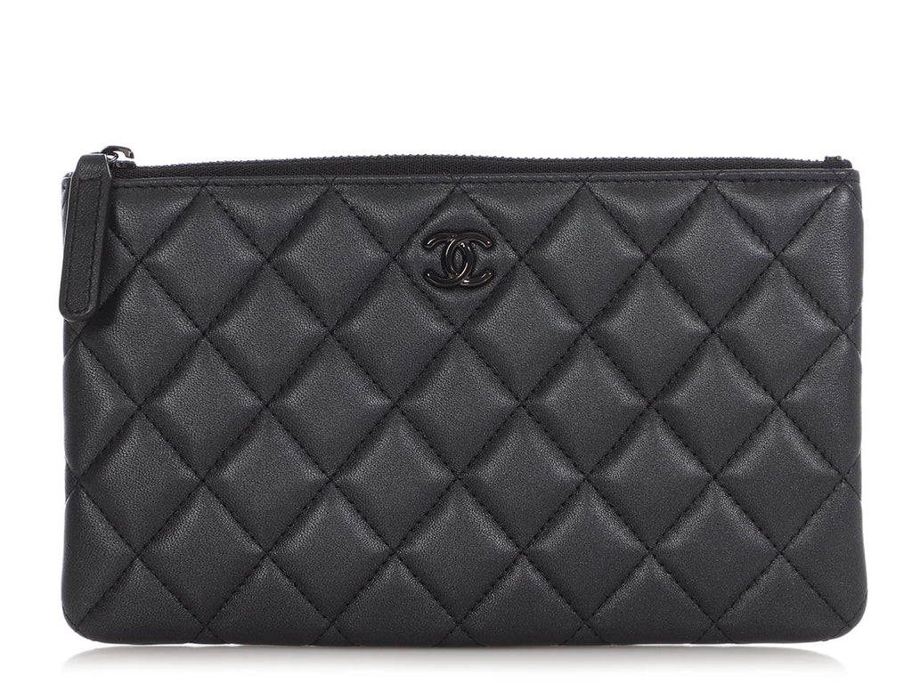 Chanel Small So Black Quilted Lambskin O Case