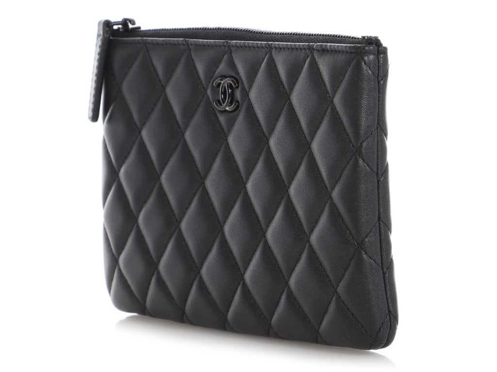 Chanel Small So Black Quilted Lambskin O Case