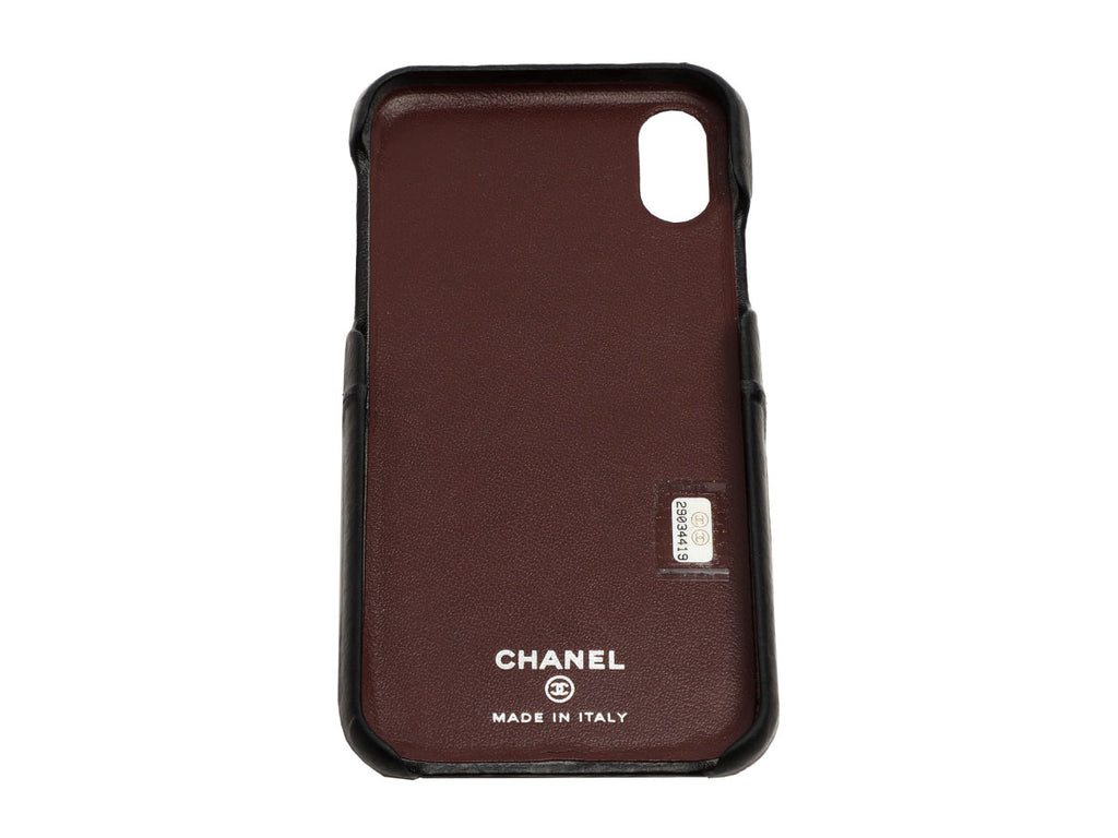 Chanel Black Quilted Lambskin iPhone 10 Case