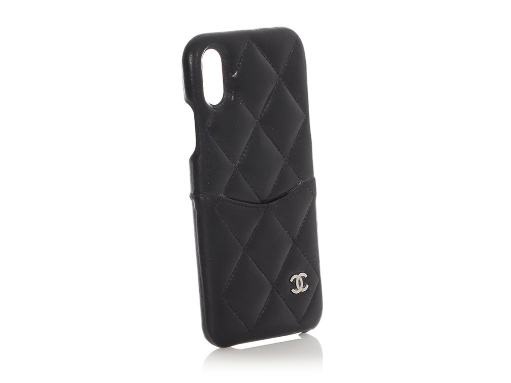 Chanel Black Quilted Lambskin iPhone 10 Case