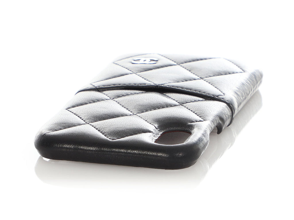 Chanel Black Quilted Lambskin iPhone 10 Case