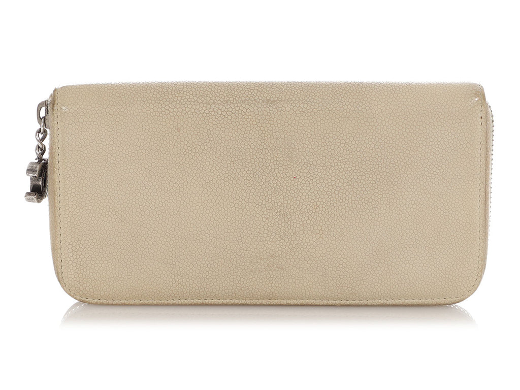 Chanel Beige Caviar Long Wallet