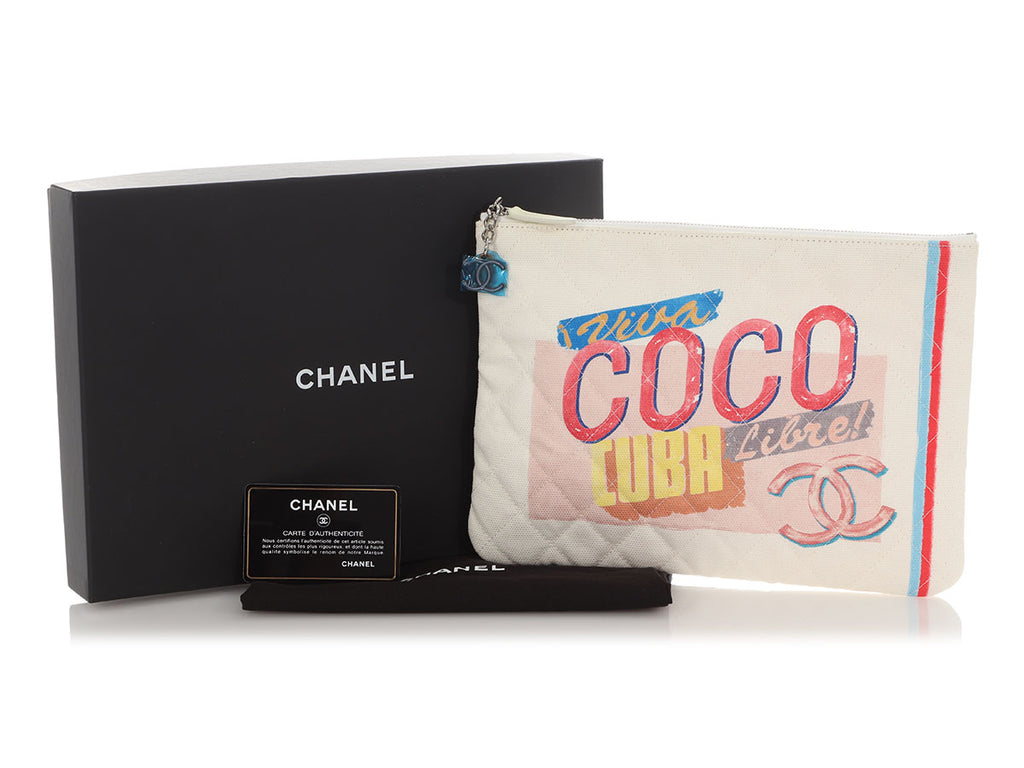 Chanel LE Quilted Fabric Viva Coco Libre Cuba O-Case