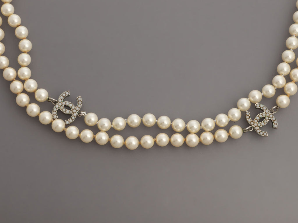 Chanel Extra Long 70" CC Pearl Necklace