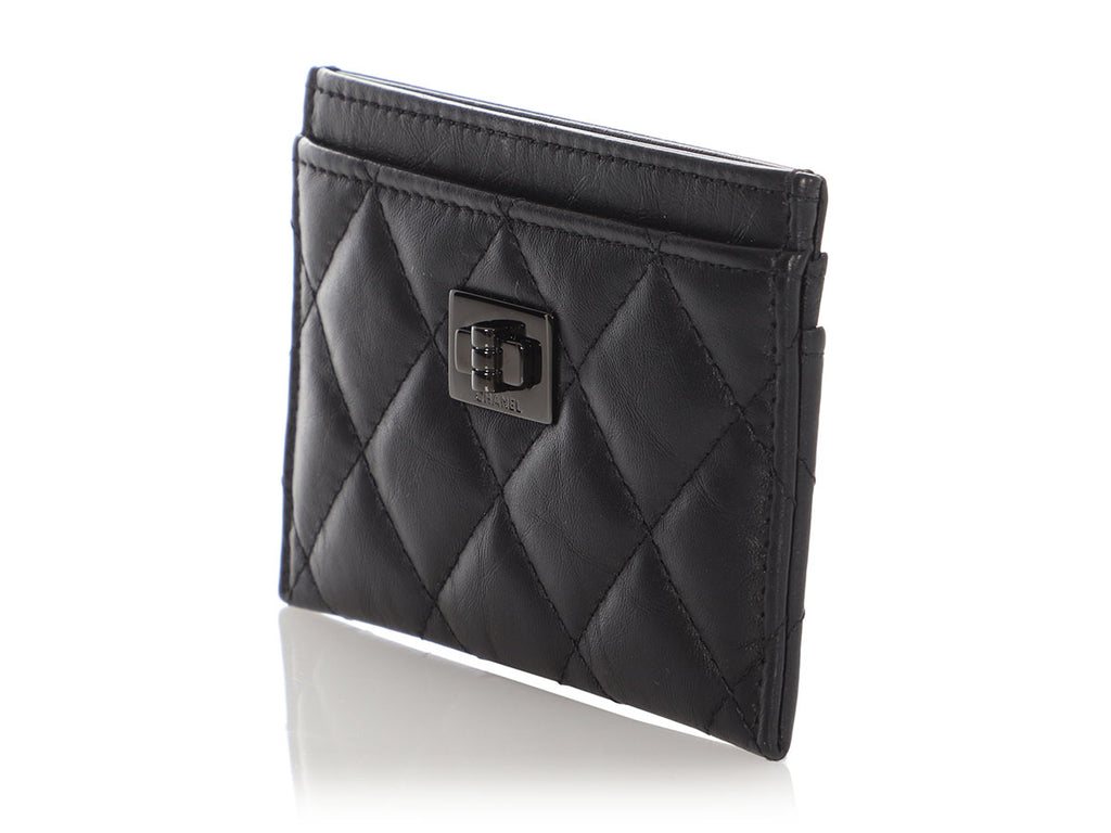 Chanel So Black Quilted Aged Calfskin Reissue Card Case