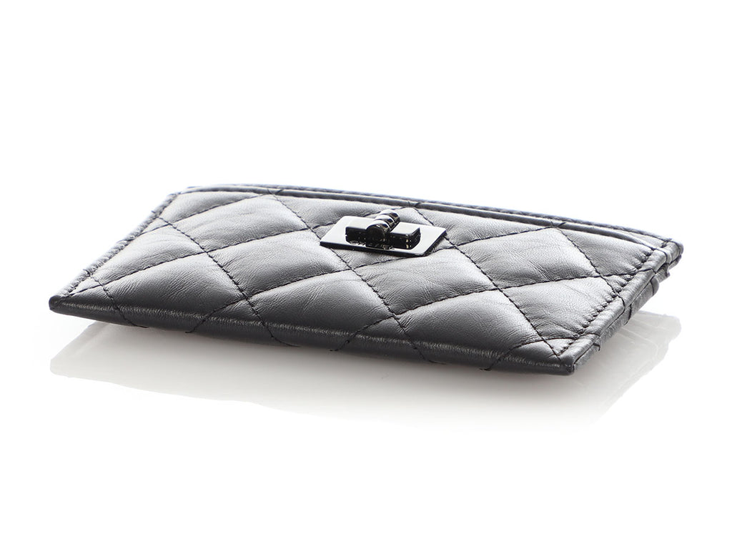 Chanel So Black Quilted Aged Calfskin Reissue Card Case