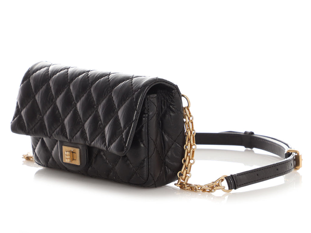 Chanel Black Quilted Aged Calfskin Reissue 2.55 Waist Bag