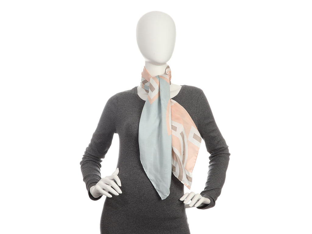 Chanel CC Jacquard Silk Scarf