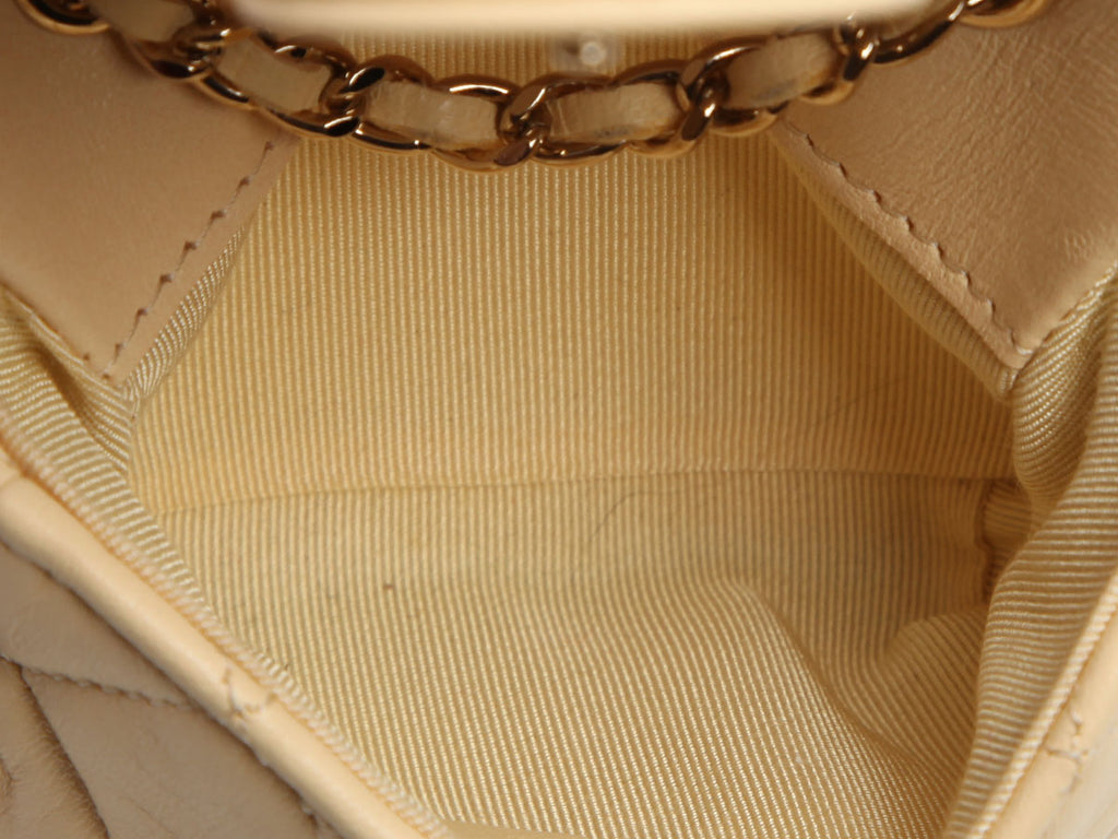 Chanel Mini Light Yellow Quilted Lambskin Belt Bag/Card Holder